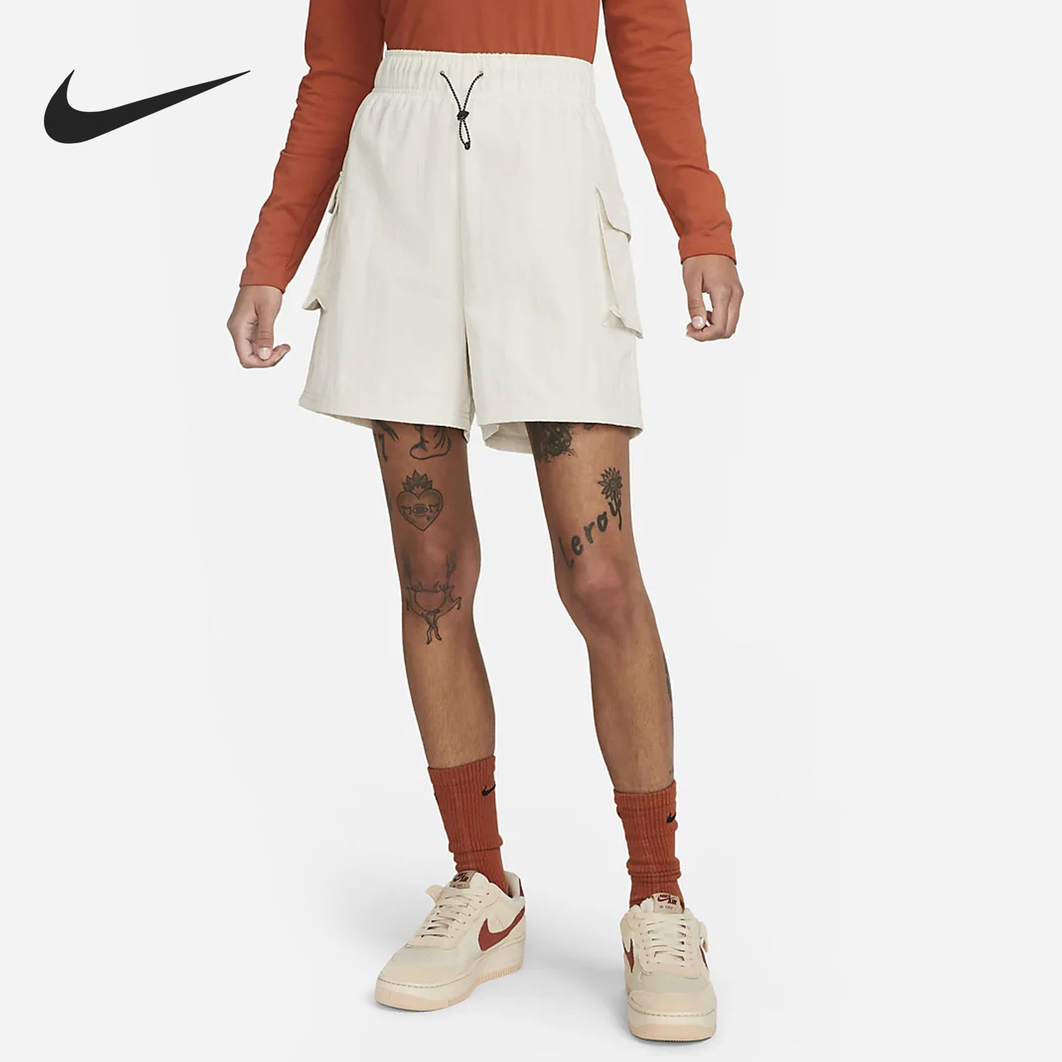 Nike/耐克正品夏季女子机能风休闲个性高腰短裤DM6248-104