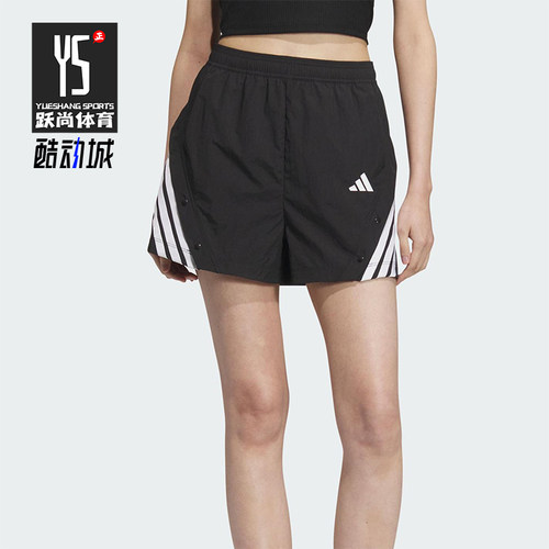 Adidas/阿迪达斯正品2025夏季女士梭织经典运动宽松短裤KE5852