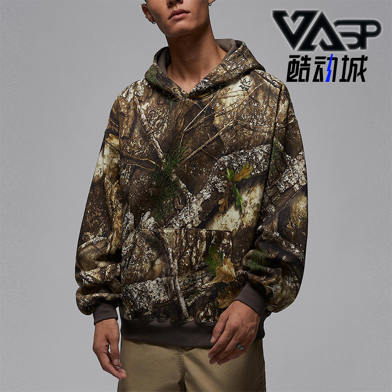 Nike/耐克正品Jordan男士运动加绒套头连帽复古卫衣HV1861-222