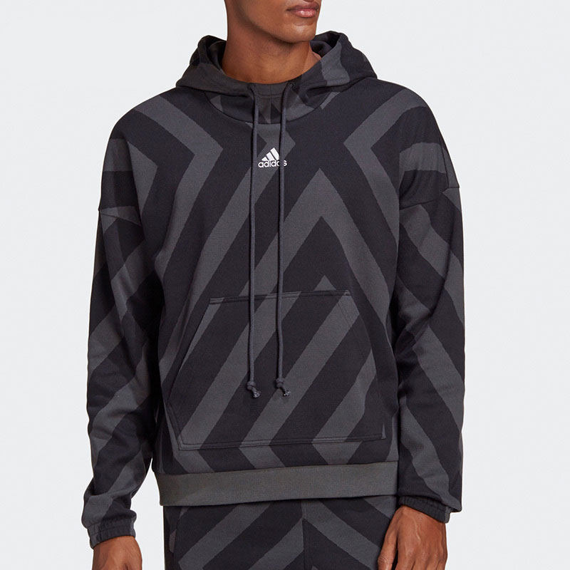 阿迪达斯正品男运动型格连帽卫衣