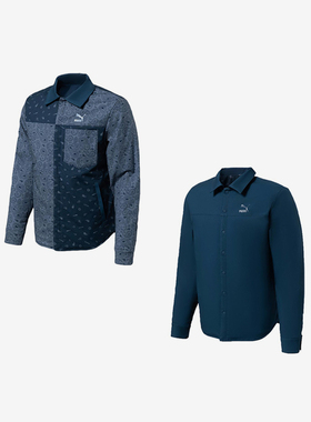 Puma/彪马正品新款男子翻领双面穿衬衫运动夹克外套534972-64