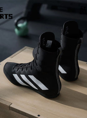 Adidas/阿迪达斯正品BOX HOG 4男女训练室内高帮拳击运动鞋JS4684