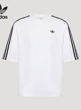 Adidas/阿迪达斯正品三叶草男士经典宽松条纹你针织T恤KG6332