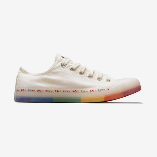 Converse匡威 新品彩色串标果冻彩虹底男女低帮帆布鞋 165613C