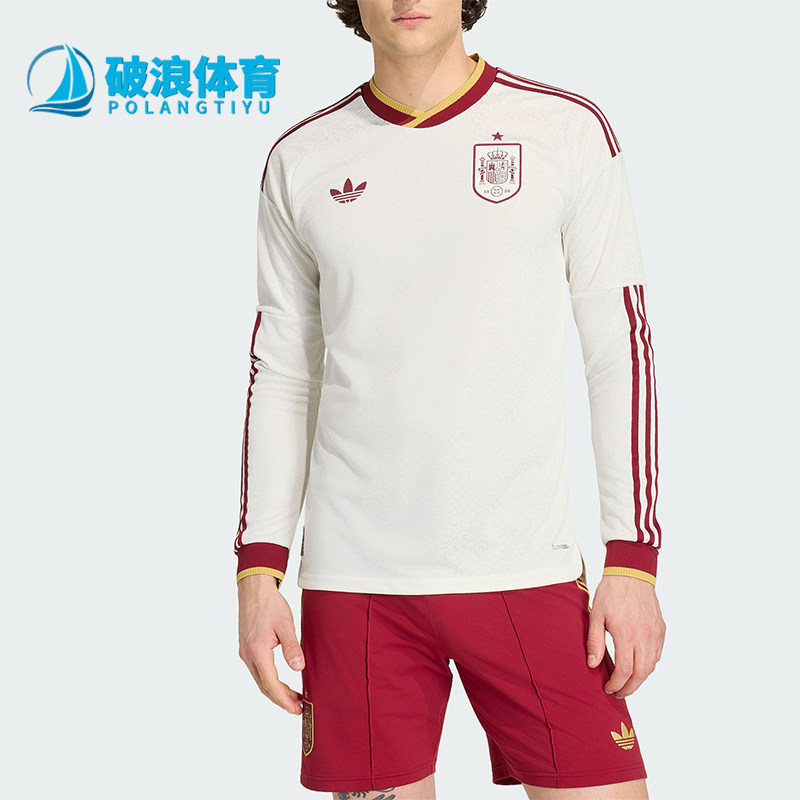 Adidas/阿迪达斯正品三叶草男士复古足球球衣舒适长袖T恤KA1957