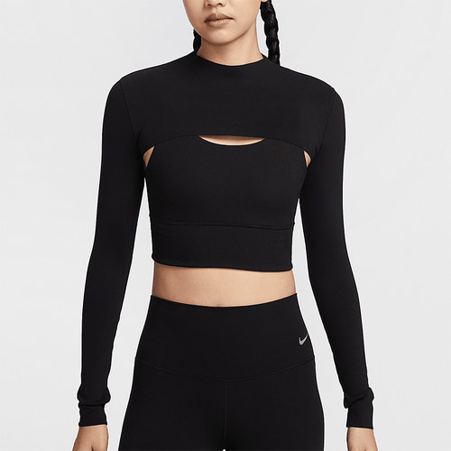 Nike/耐克正品Zenvy Dri-FIT女士时尚超短款上衣HJ1862-010