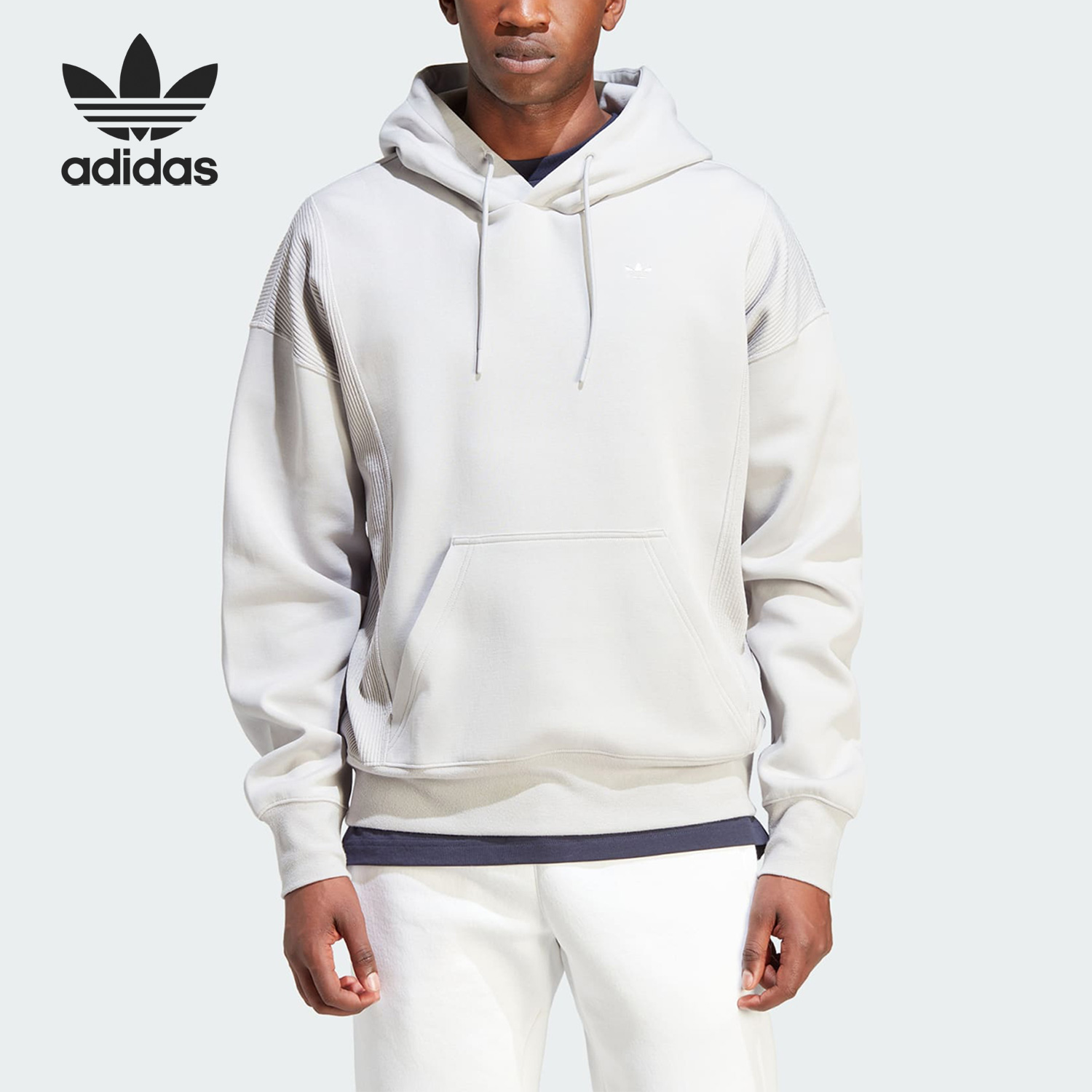 Adidas/阿迪达斯官方正品三叶草男士简约运动休闲连帽卫衣IL5184