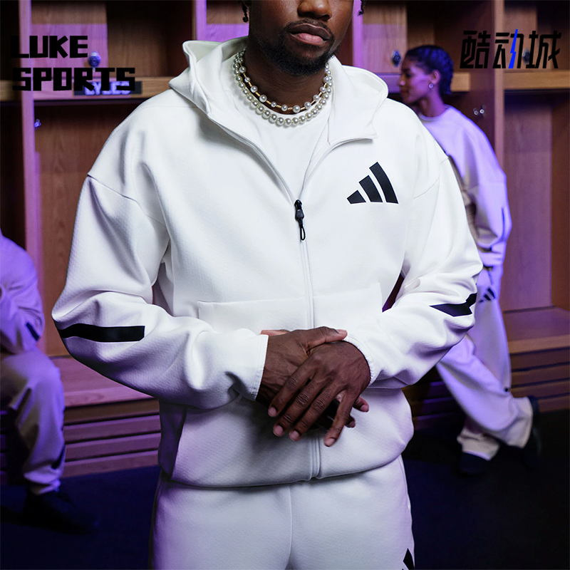 阿迪达斯男士简约保暖训练外套