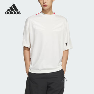 宽松运动休闲针织短袖 Adidas 男士 新款 JN3478 阿迪达斯正品