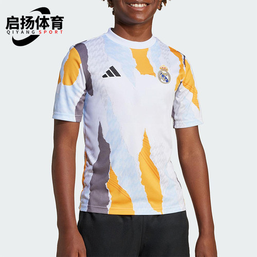 Adidas/阿迪达斯正品新款大童时尚透气经典足球运动短袖JJ3491