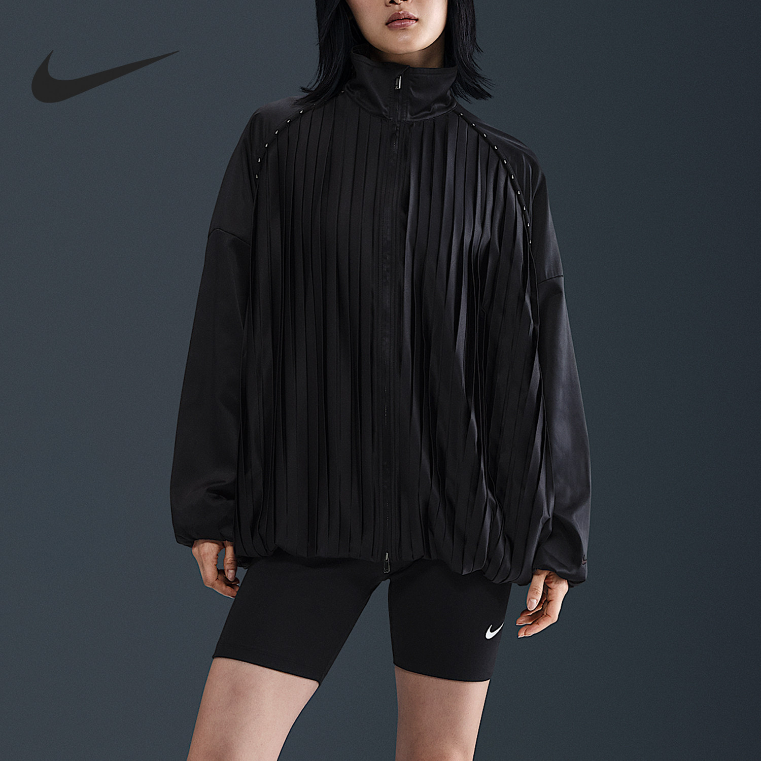 Nike/耐克正品Sportswear女士褶裥运动宽松外套HJ0518-010图片