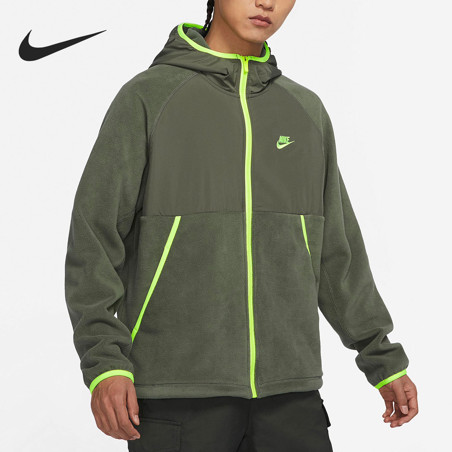 耐克防风保暖男子休闲连帽夹克