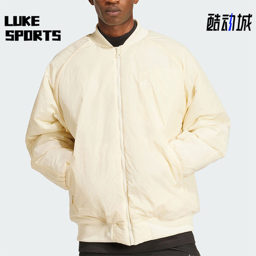 阿迪达斯男士简约保暖户外棉服