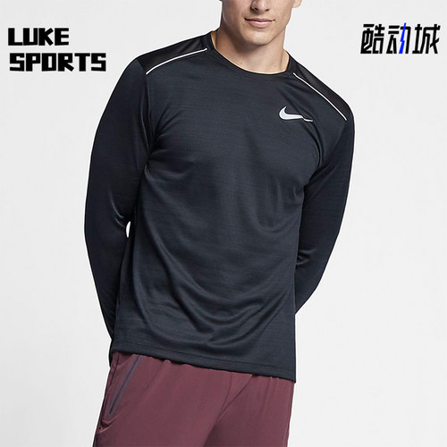 Nike/耐克正品春秋男士轻盈圆领柔软经典透气长袖T恤AJ7569-010