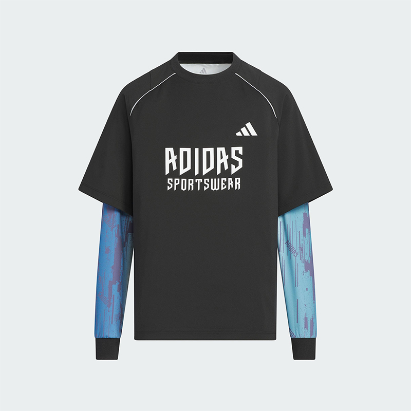 Adidas/阿迪达斯正品JK BTS 2IN1 TEE儿童套头宽松拼接长袖KC2548