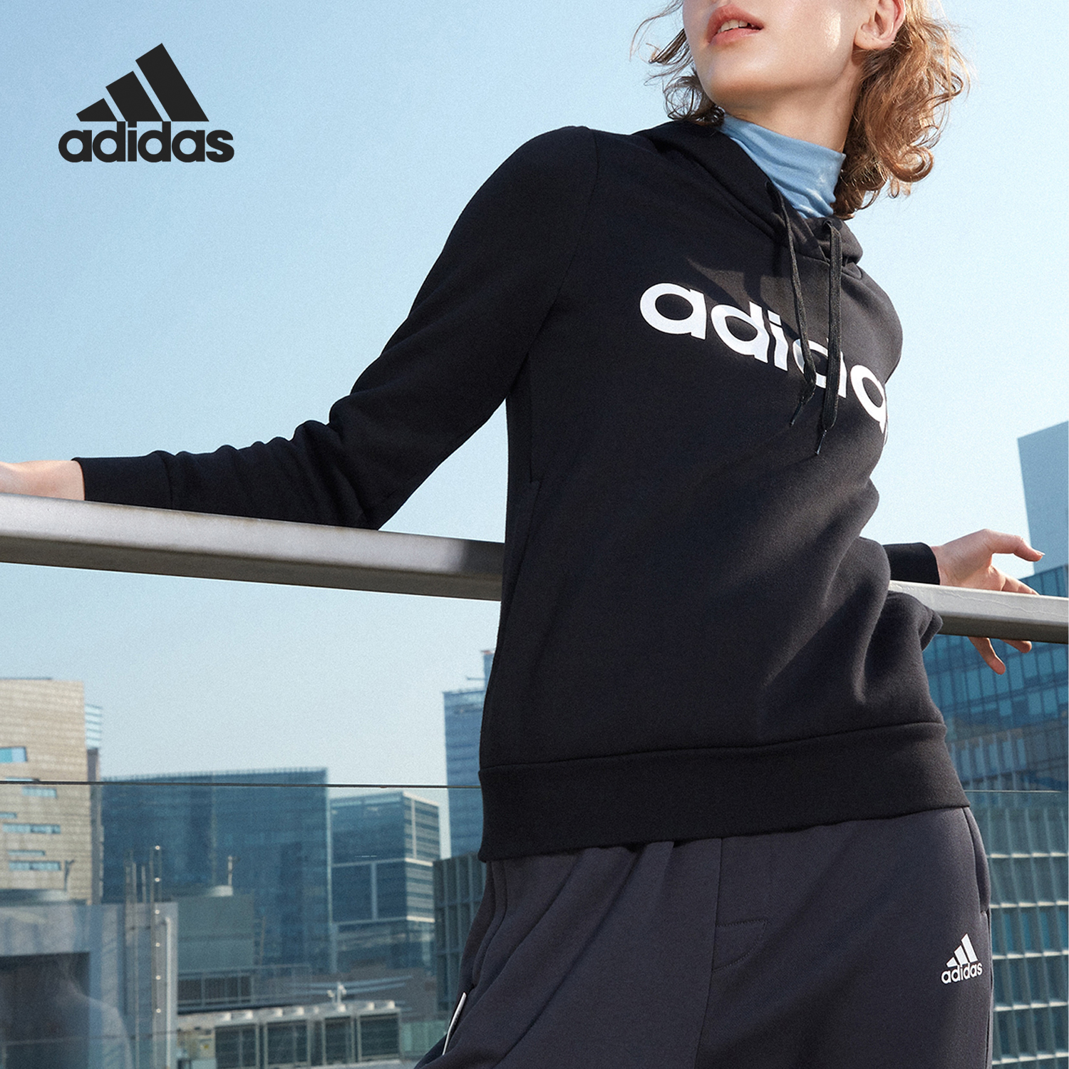 Adidas/阿迪达斯官方正品秋季新款女子运动连帽针织卫衣DP2364
