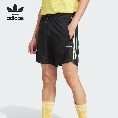 Adidas/阿迪达斯官方正品三叶草休闲短裤新款男黑色短裤JC8386