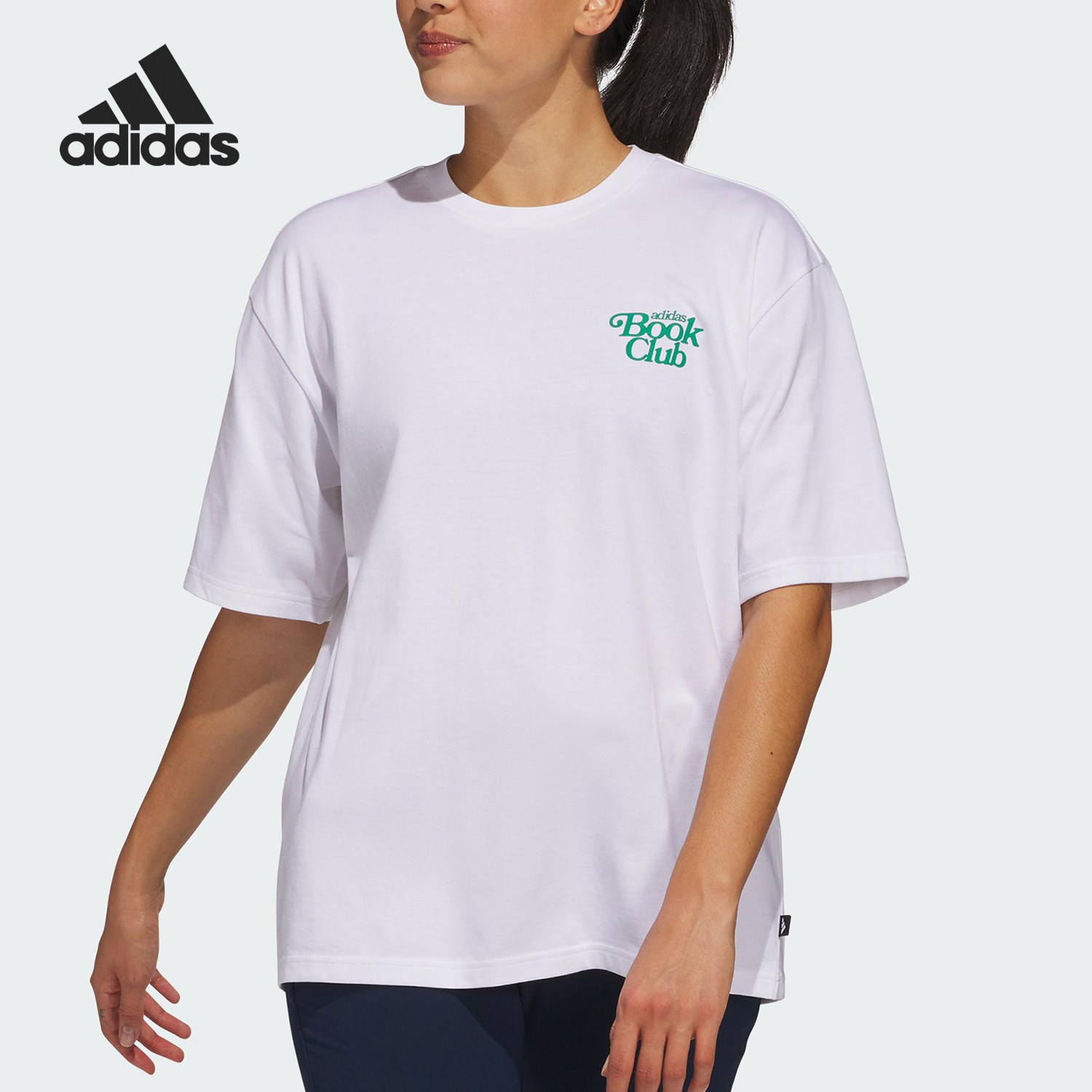 Adidas/阿迪达斯官方正品当季款女士耐穿圆领运动短袖JI9500