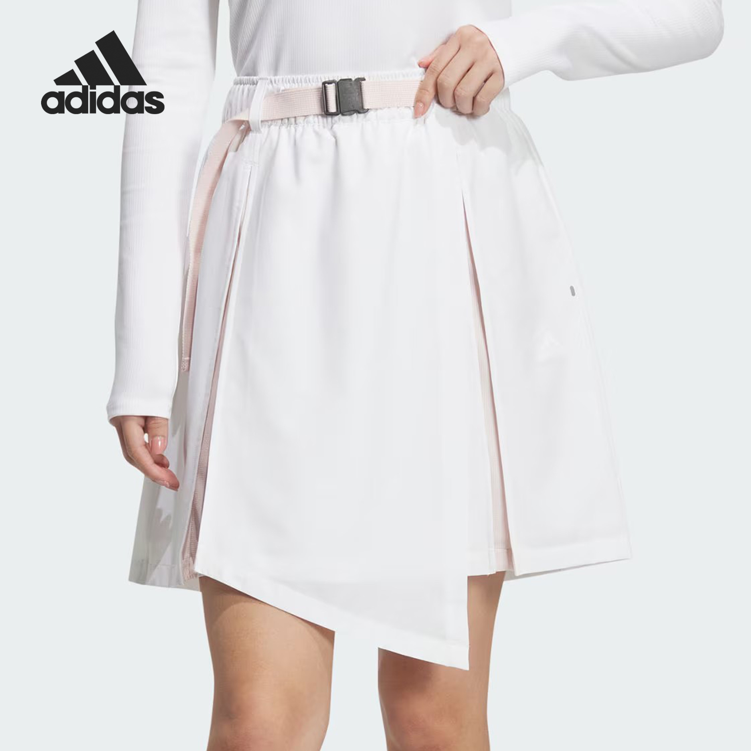 Adidas/阿迪达斯官方正品女士时尚不规则休闲运动半身裙IT4398