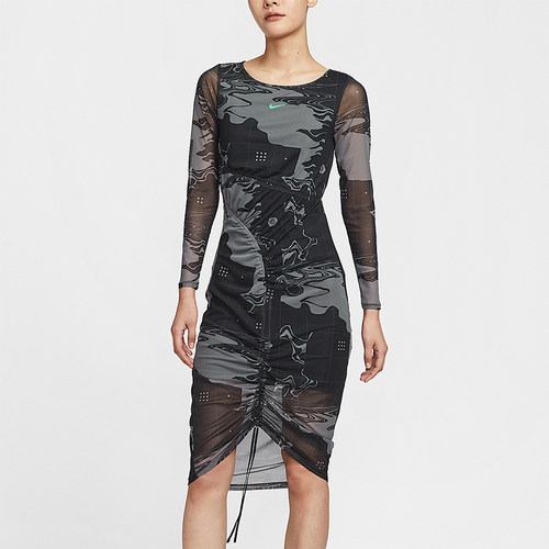 Nike/耐克正品2025夏季款女士透气网眼中长时尚连衣裙HM4953-084