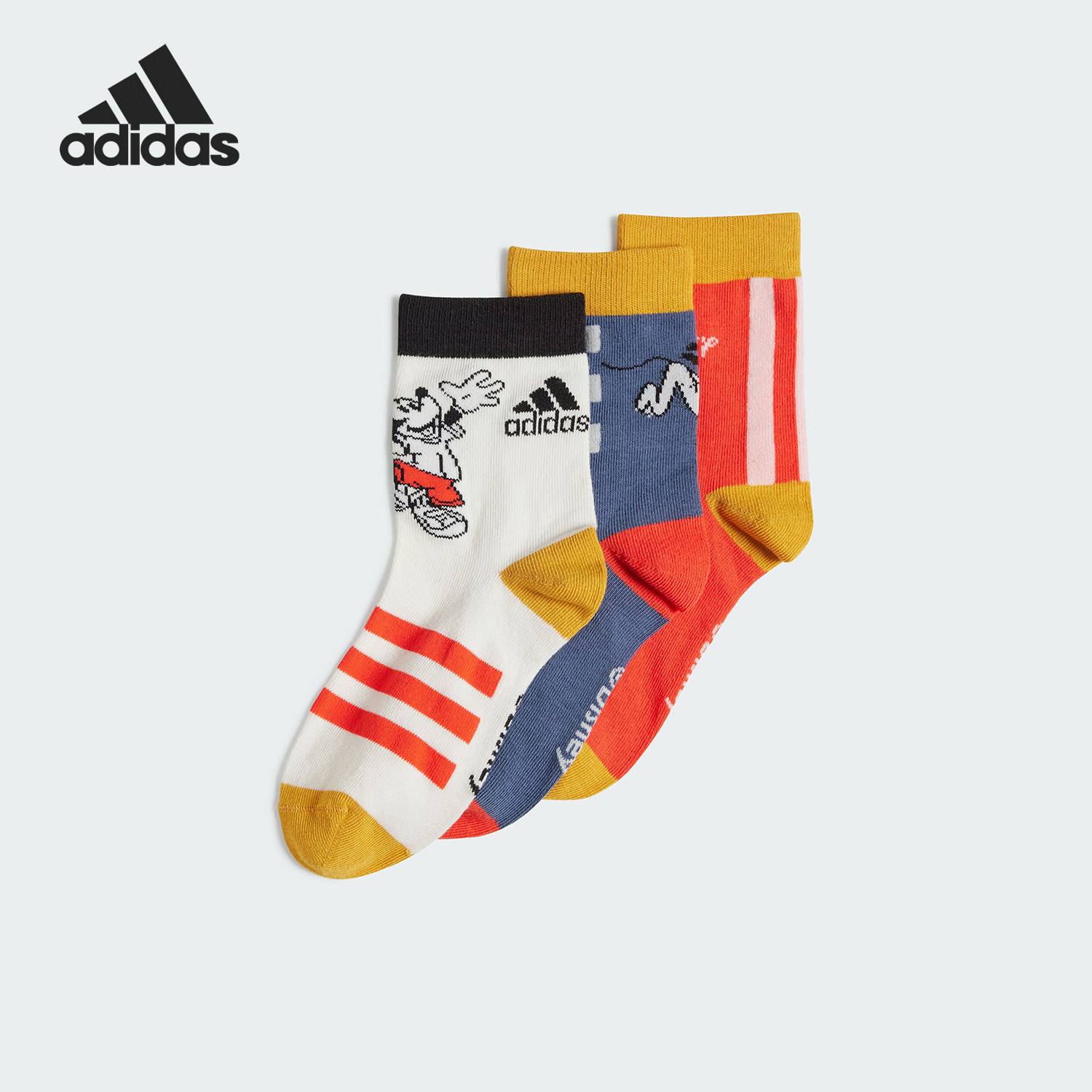 Adidas/阿迪达斯正品DY LK MM 3PP SO儿童运动袜三双装IU4860