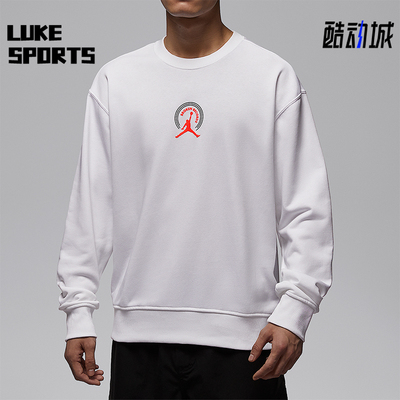 Nike/耐克正品JORDAN男士印花日常耐穿圆领针织卫衣IQ2981-100