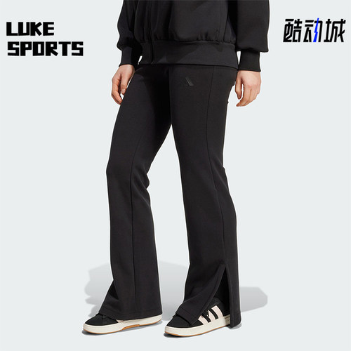 Adidas/阿迪达斯正品2025冬季款女士日常修身松紧腰长裤JM3757