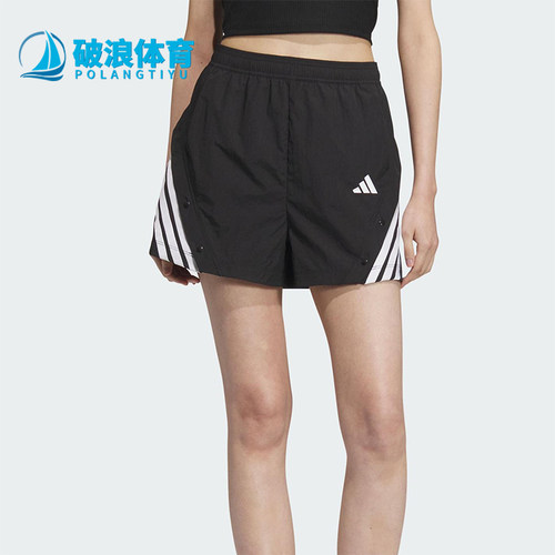 Adidas/阿迪达斯正品2025夏季女士梭织经典运动宽松短裤KE5852