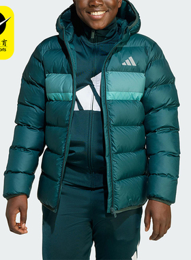 Adidas/阿迪达斯正品2025秋季款大童日常连帽耐穿保暖棉服JL7437