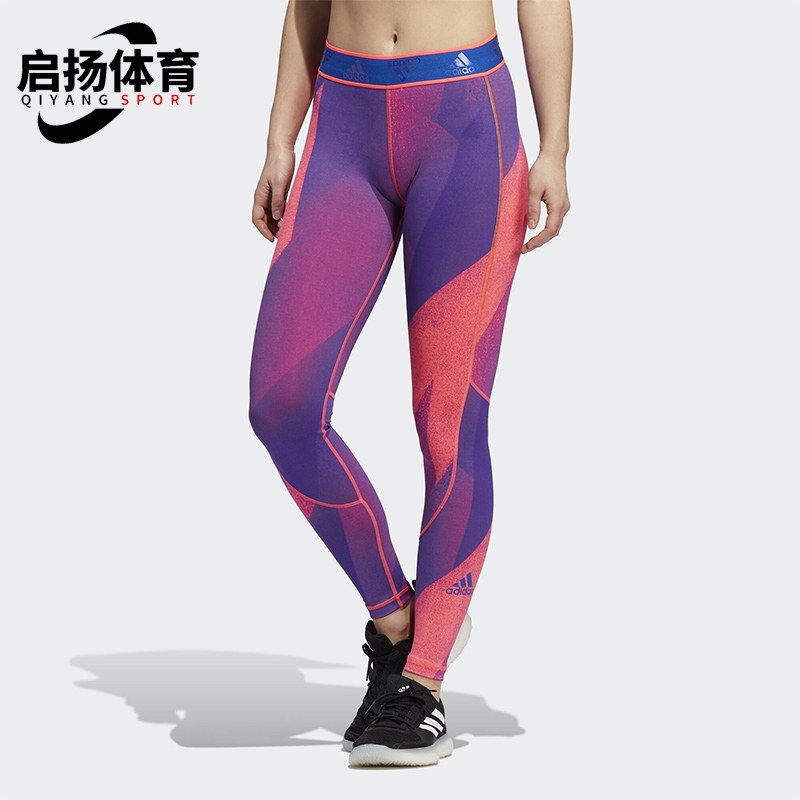 Adidas/阿迪达斯正品春秋女士透气紧身松紧中腰运动长裤FT3143