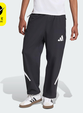 Adidas/阿迪达斯正品2025男士耐穿梭织运动休闲直筒长裤KE4876