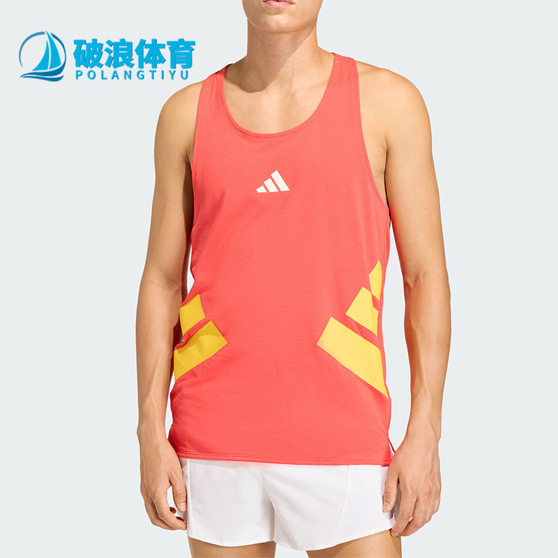 Adidas阿迪达斯正品男印花紧身透气型领无袖运动上衣背心JY8625