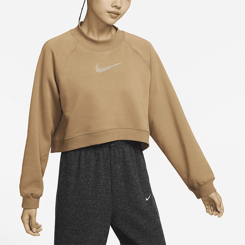 耐克女子休闲运动短款圆领卫衣