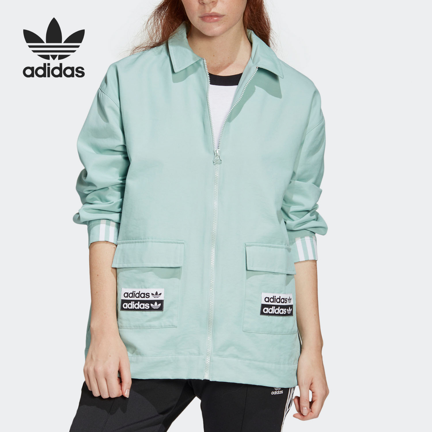 阿迪达斯女士休闲运动外套