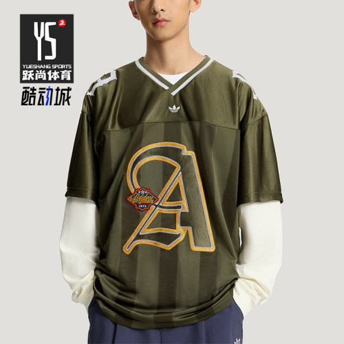 Adidas/阿迪达斯正品三叶草男士透气二合一球衣复古长袖T恤KS5329
