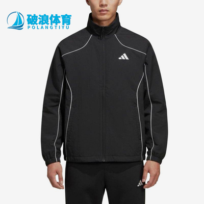 Adidas/阿迪达斯正品新款男黑白色训练健身经典夹克外套KY9983