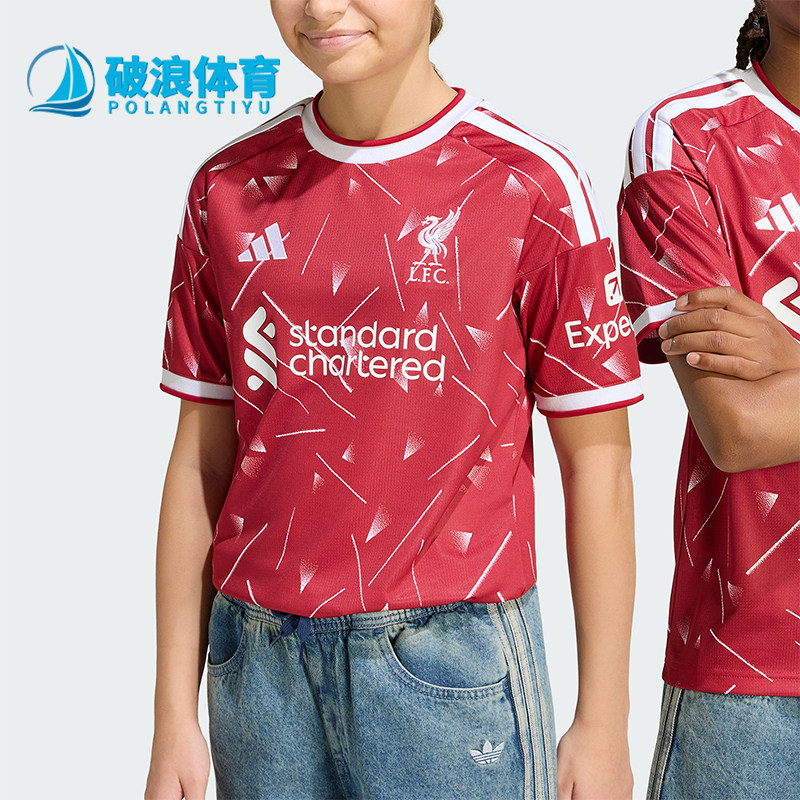 Adidas/阿迪达斯正品大童利物浦主场球迷版足球运动T恤KB8255