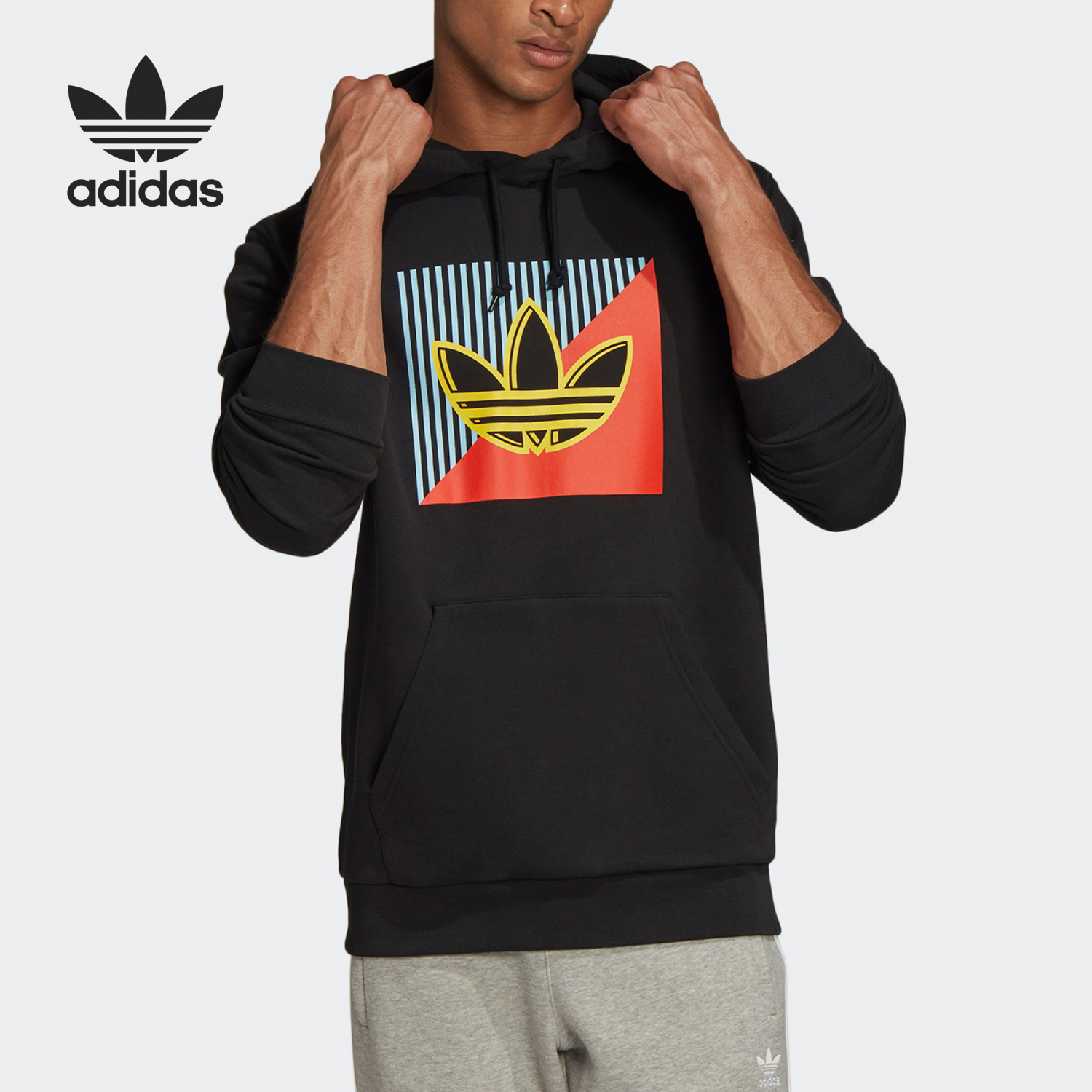 Adidas/阿迪达斯正品三叶草 DIAG EMB OTH 男子运动套头衫FM3366