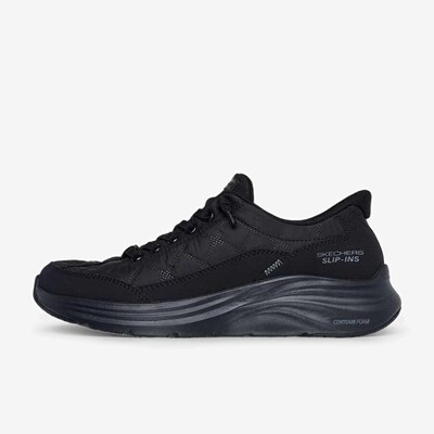 Skechers斯凯奇正品Contour Foam女款一脚蹬低帮休闲鞋150404-BBK