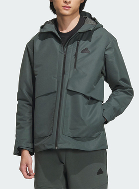Adidas/阿迪达斯正品新款男士加绒保暖梭织连帽外套IT3952