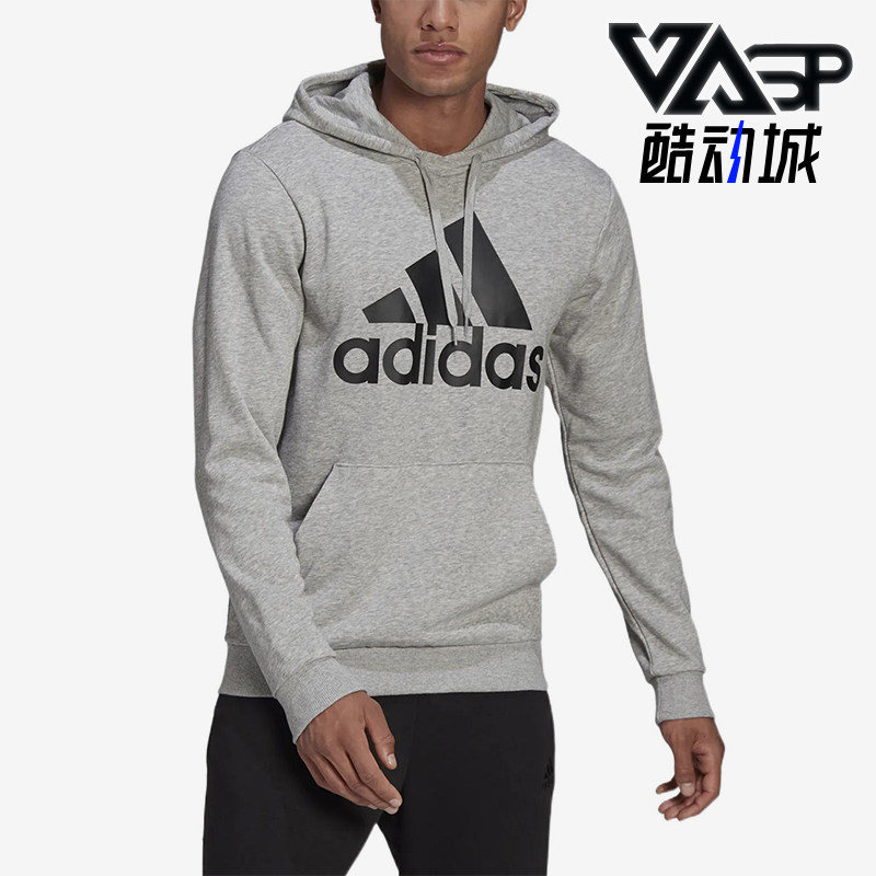 Adidas/阿迪达斯正品印花连帽男灰色休闲经典舒适轻便卫衣GK9541