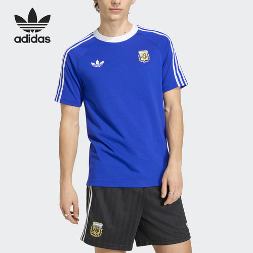 Adidas/阿迪达斯正品三叶草男士复古足球修身短袖T恤JZ6307