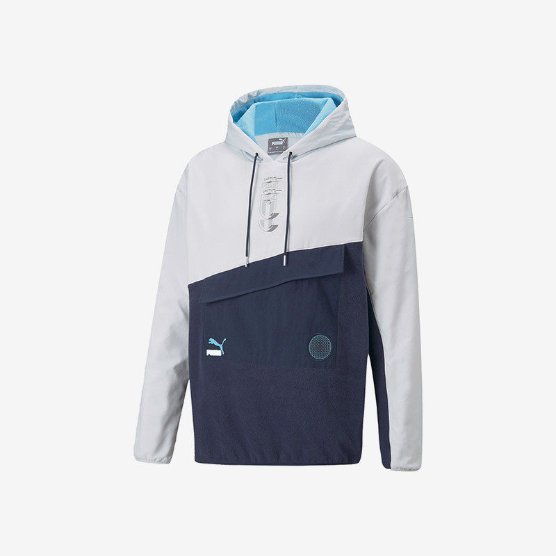 Puma/彪马正品意大利国家队男士加绒保暖拼接运动连帽卫衣
