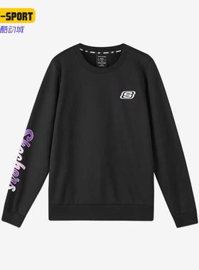 Skechers/斯凯奇正品新款女子加绒休闲运动圆领套头卫衣L422W152