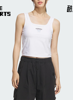 Adidas/阿迪达斯正品2025夏季款女士休闲短款修身简约背心KE5798
