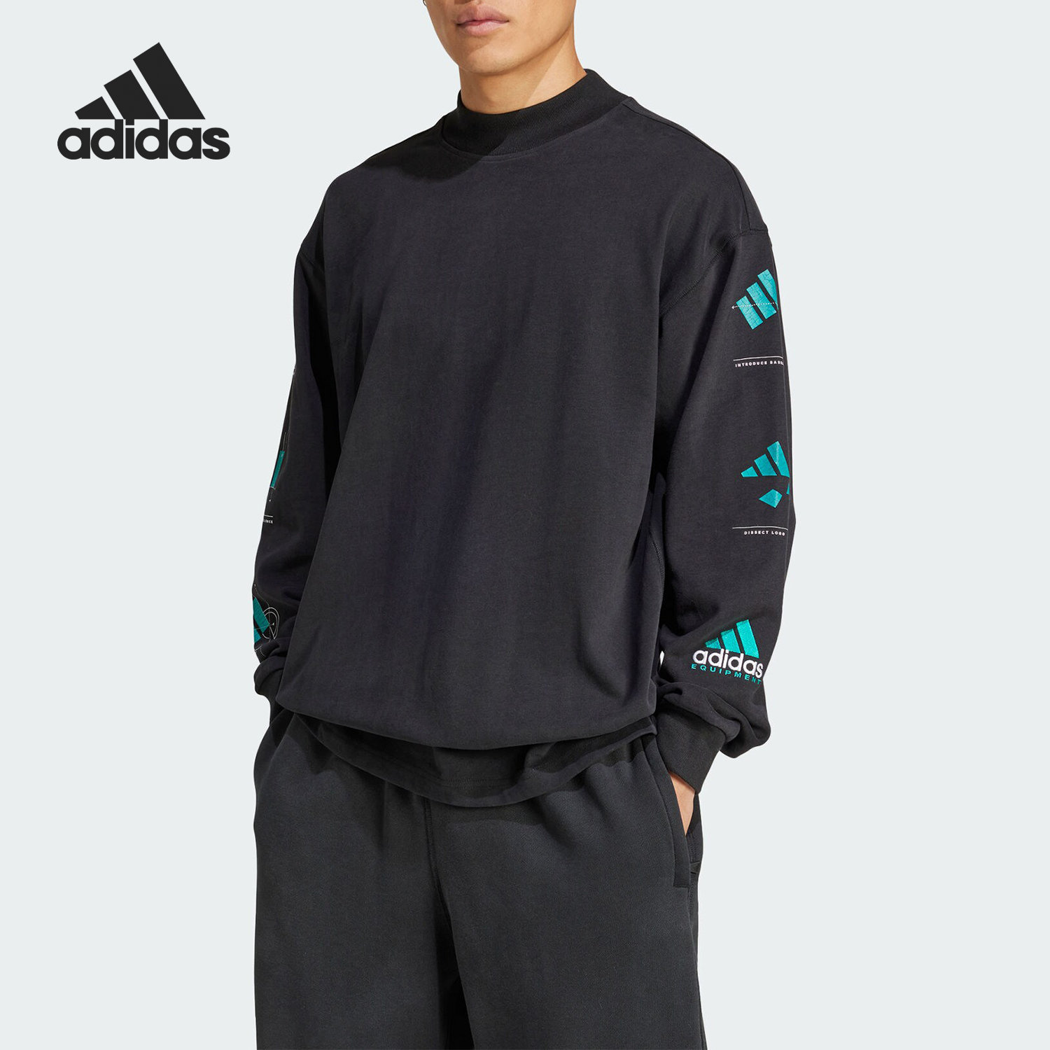 Adidas/阿迪达斯官方正品EQT GFX TEE LS男士圆领长袖T恤JN4849