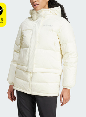 Adidas/阿迪达斯正品户外女士抗风保暖运动鹅绒羽绒服IX7929