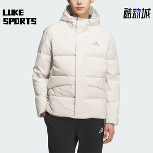 Adidas LINEAR男女运动日常保暖连帽羽绒服KQ5523 阿迪达斯正品