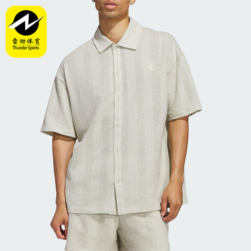 Adidas/阿迪达斯正品三叶草男女宽松透气经典翻领网眼衬衫JP0653