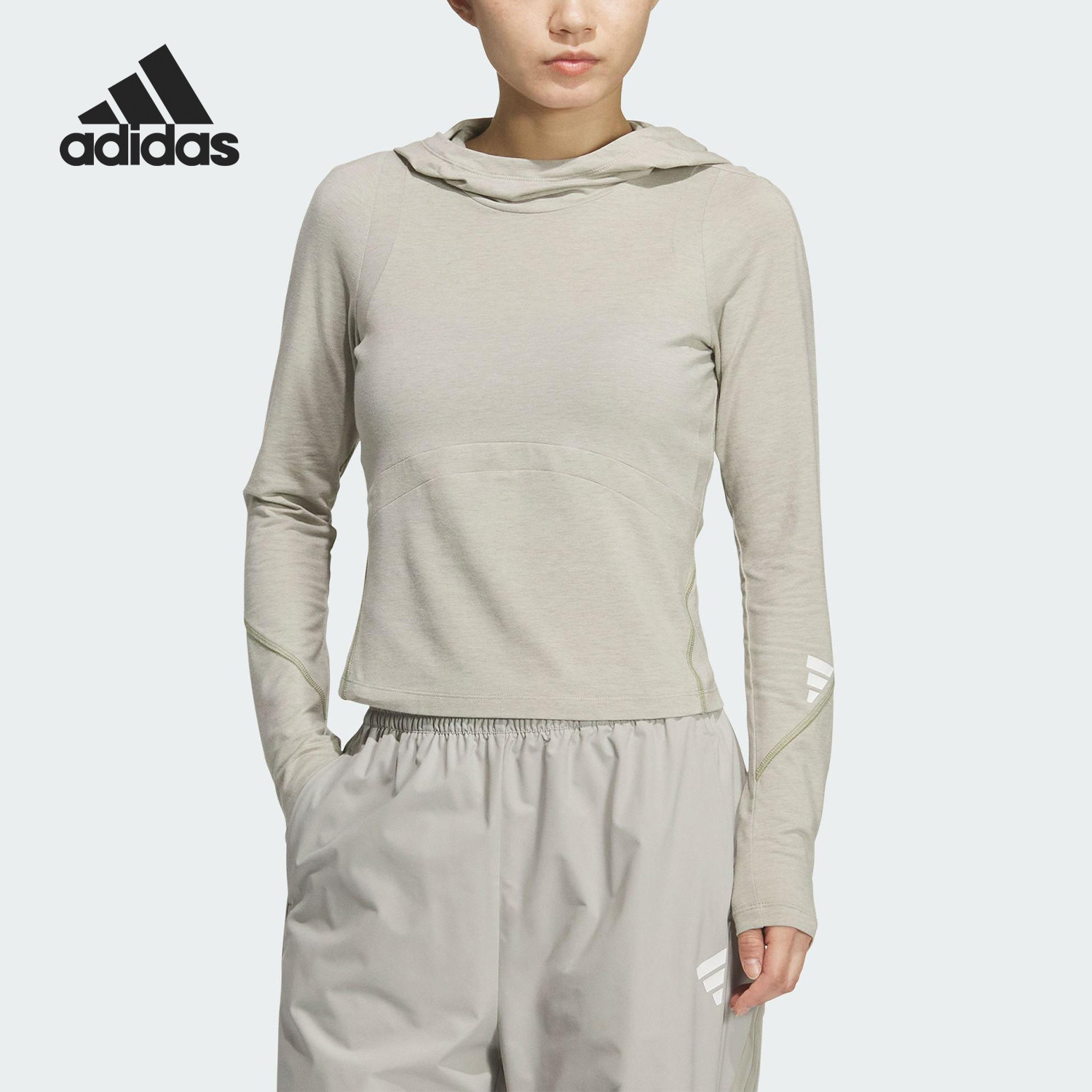 Adidas/阿迪达斯官方正品FOS FUTURE女士针织连帽长袖T恤KC5804